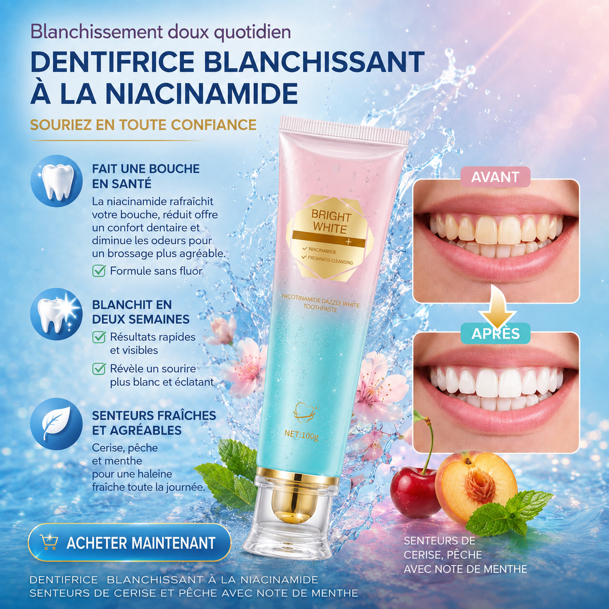 Bodyaccel – Dentifrice Blanchissant & Soin Complet